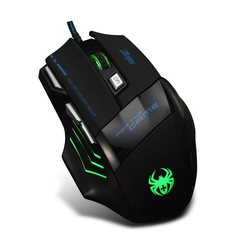 Zelotes 5500 DPI 7 Button LED Optical USB Wired Gaming Mouse Mice for Pro Gamer - Image 1